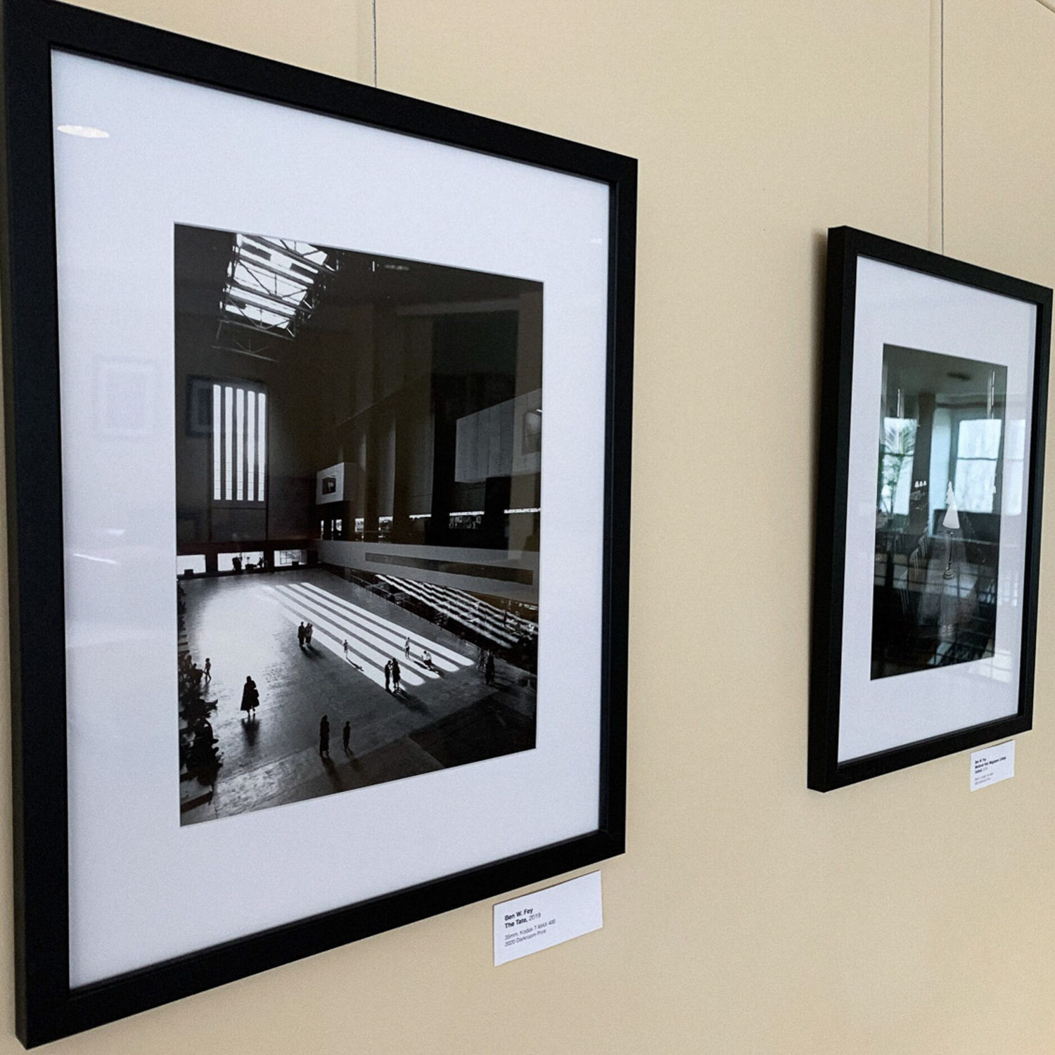 framed darkroom prints by Ben W. Fey hanging on the wall